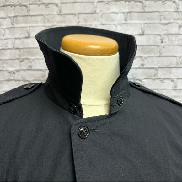 DSCP Quarterdeck Collection Mens Trench Coat Size 40S Removeable Liner Black - Picture 3 of 13